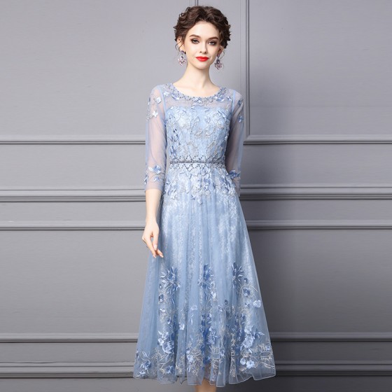 Style A-line dress for women in autumn 2026, new model, fairy-like style, high-end rhinestone embroidered long formal dress